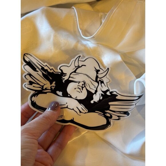 Boys Lie Shirt Women Medium White Satin Collared Button Down Bridezilla Top NWOT - Picture 14 of 14